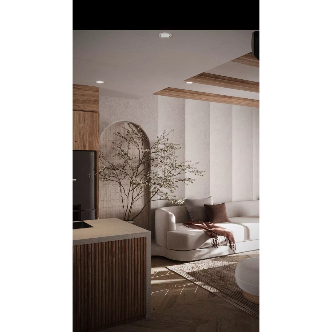 Japandi Living Room 3D Model – Modern Minimalist Interior, FBX - View 9