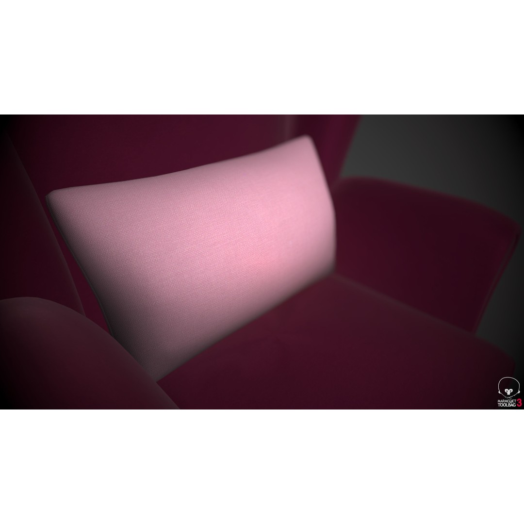 Wingback Chairs 3D Model – Low Poly Retro Upholstered Design, FBX - View 15