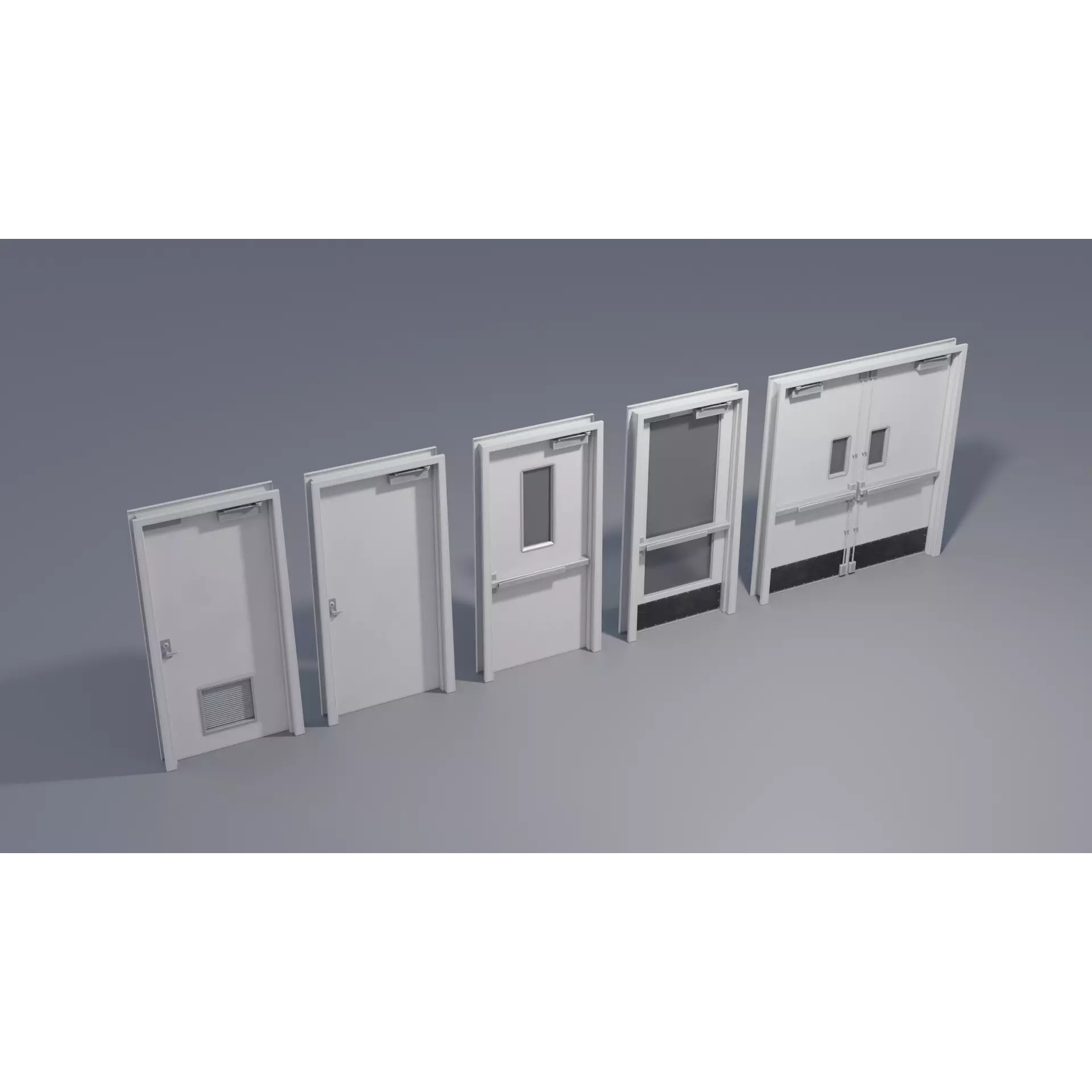 Industrial Doors - Low-Poly Game-Ready 3D Model - View 2
