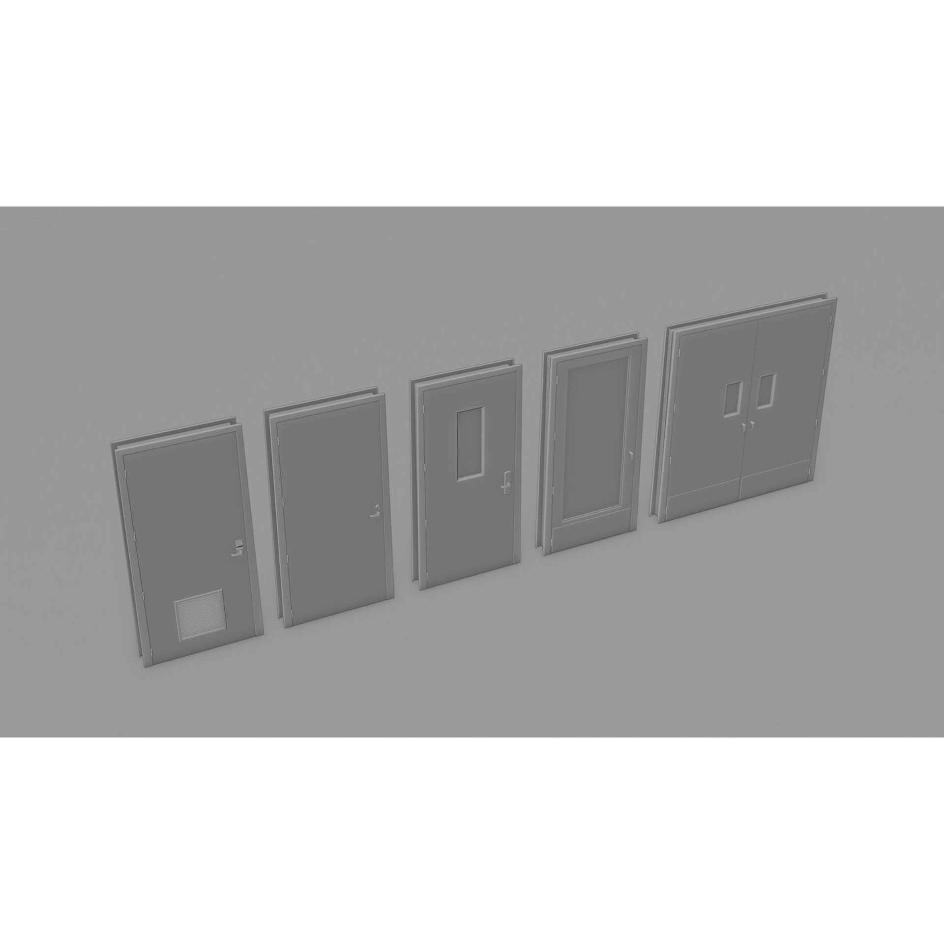 Industrial Doors - Low-Poly Game-Ready 3D Model - View 5
