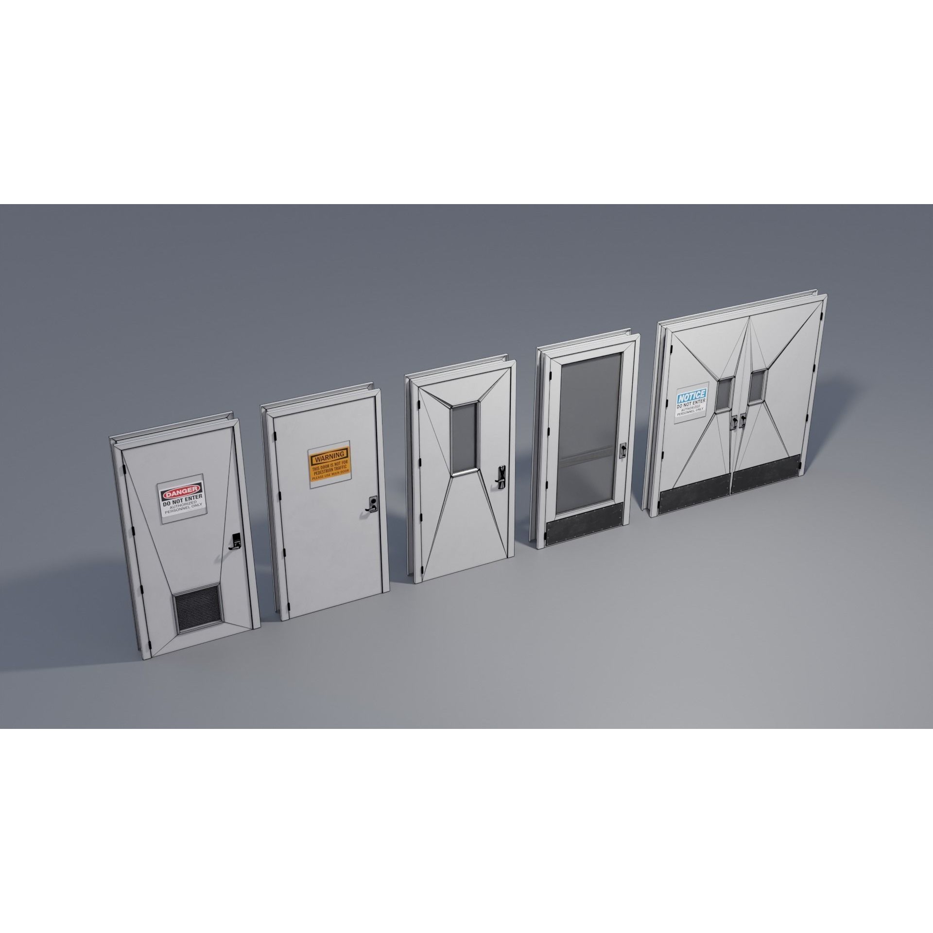 Industrial Doors - Low-Poly Game-Ready 3D Model - View 6