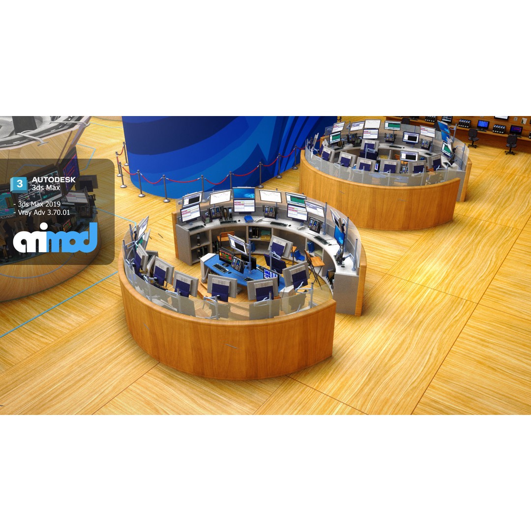New York Stock Exchange 3D Model – High Poly Office Interior, FBX - View 6