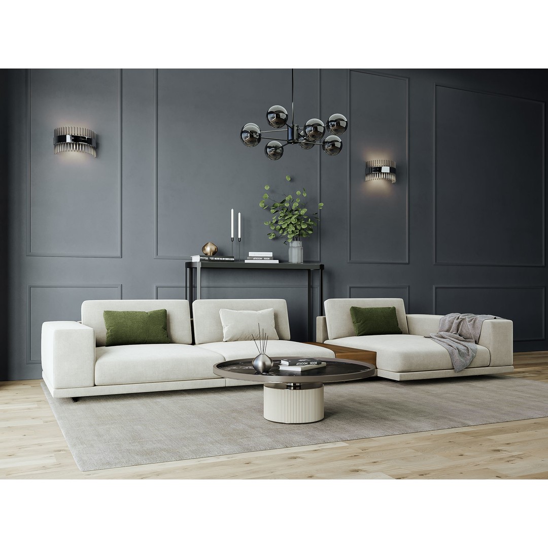 Modern Living Room 3D Model – Bright Interior Scene, FBX - View 4