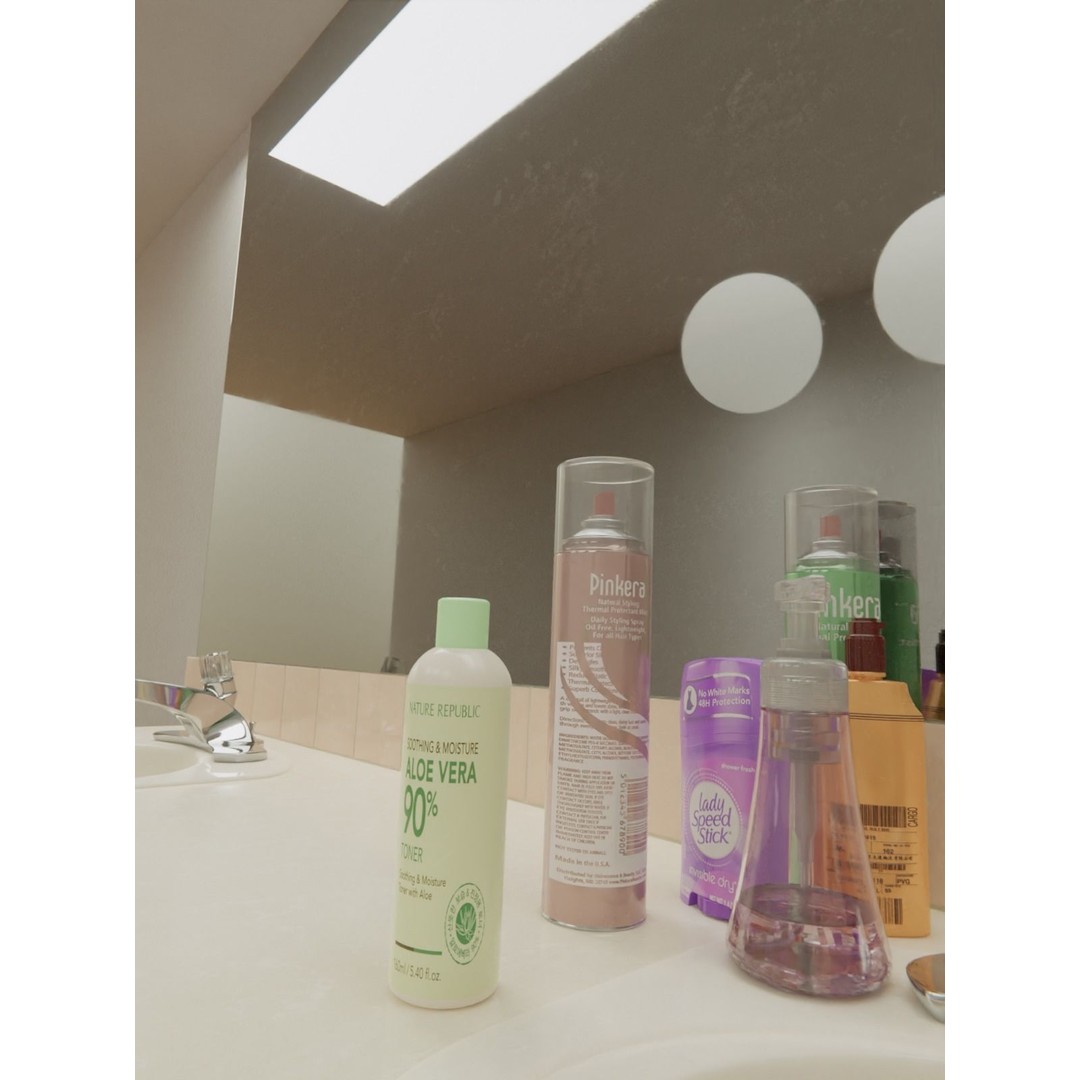 Messy Bathroom 3D Model – Animated PBR Interior Asset, Blender & FBX - View 6