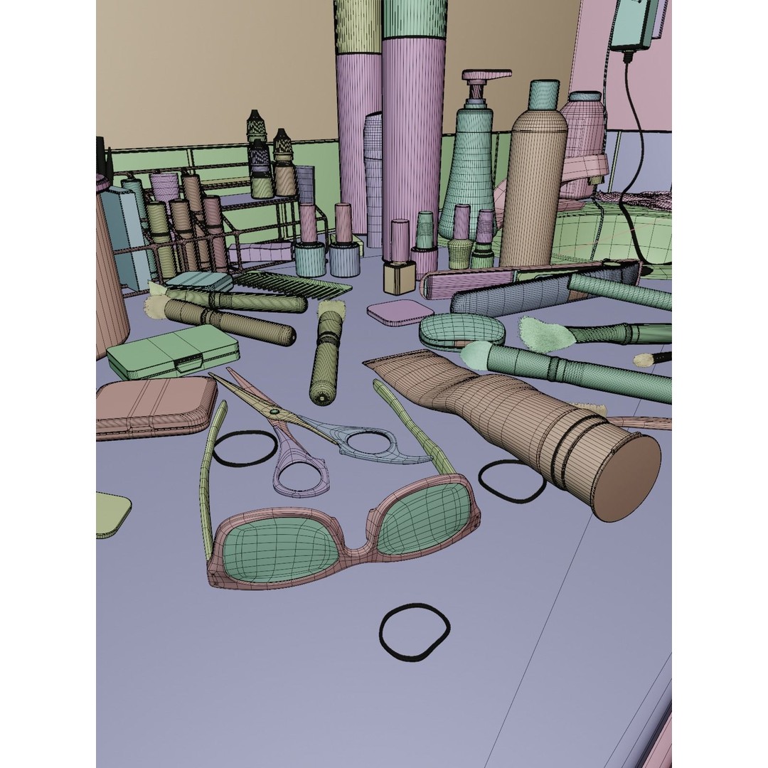 Messy Bathroom 3D Model – Animated PBR Interior Asset, Blender & FBX - View 9