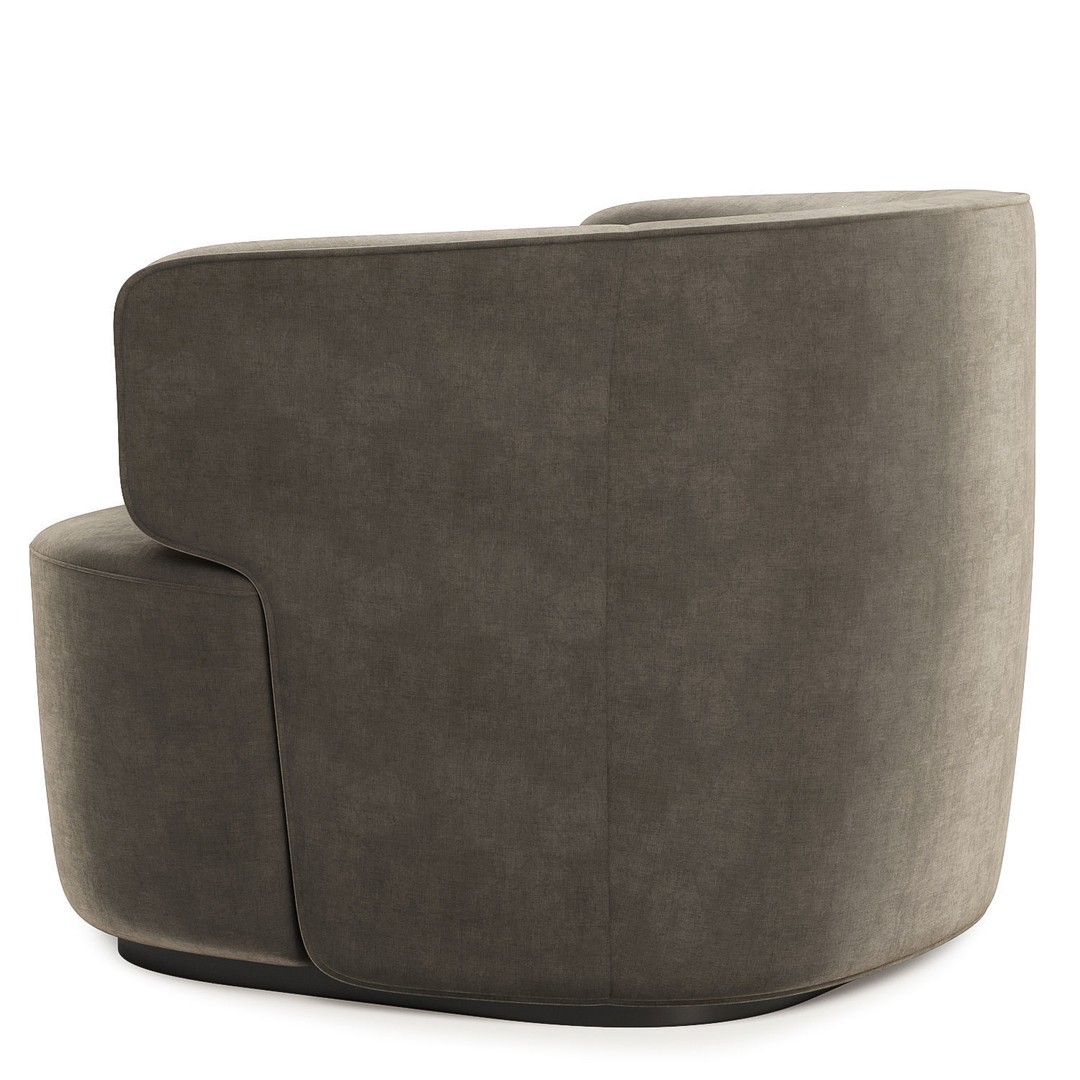 Ritz Arm Chair 3D Model – Modern Fabric Seat, FBX & OBJ Formats - View 7