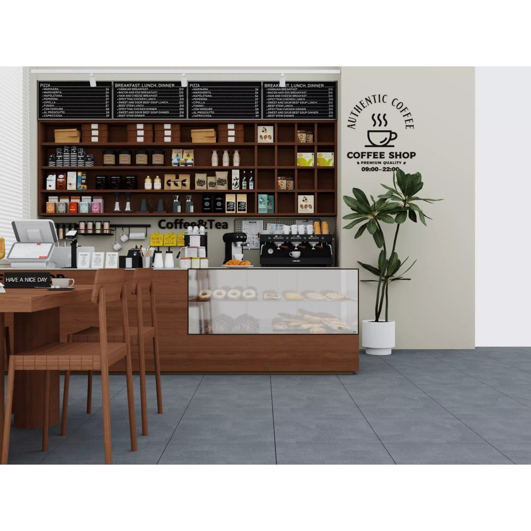 Modern Coffee Bar 3D Model – Low Poly Interior Scene, FBX - View 3