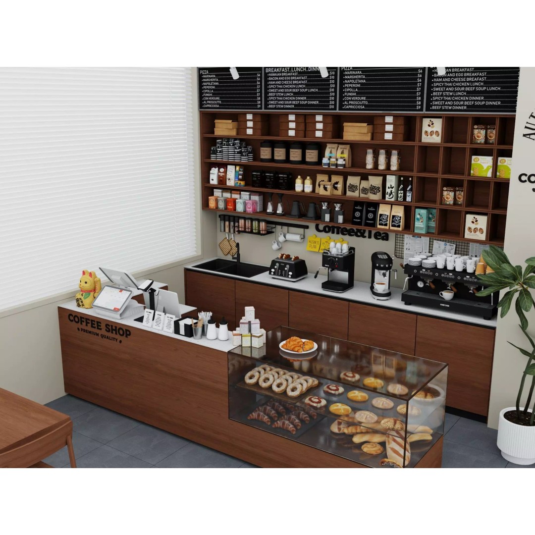 Modern Coffee Bar 3D Model – Low Poly Interior Scene, FBX - View 7