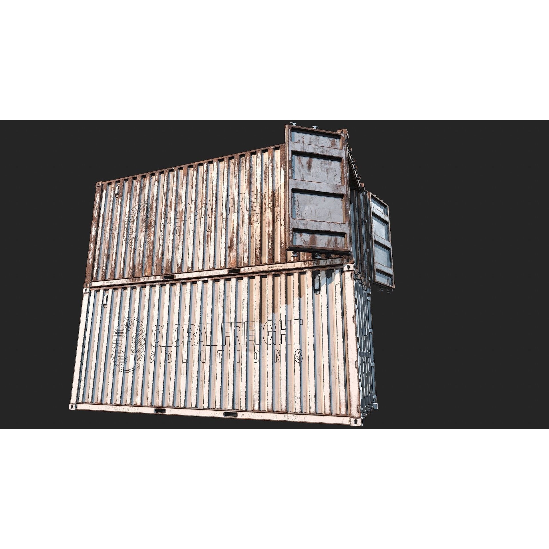 Low Poly PBR Shipping Container - Low-Poly Game-Ready 3D Model