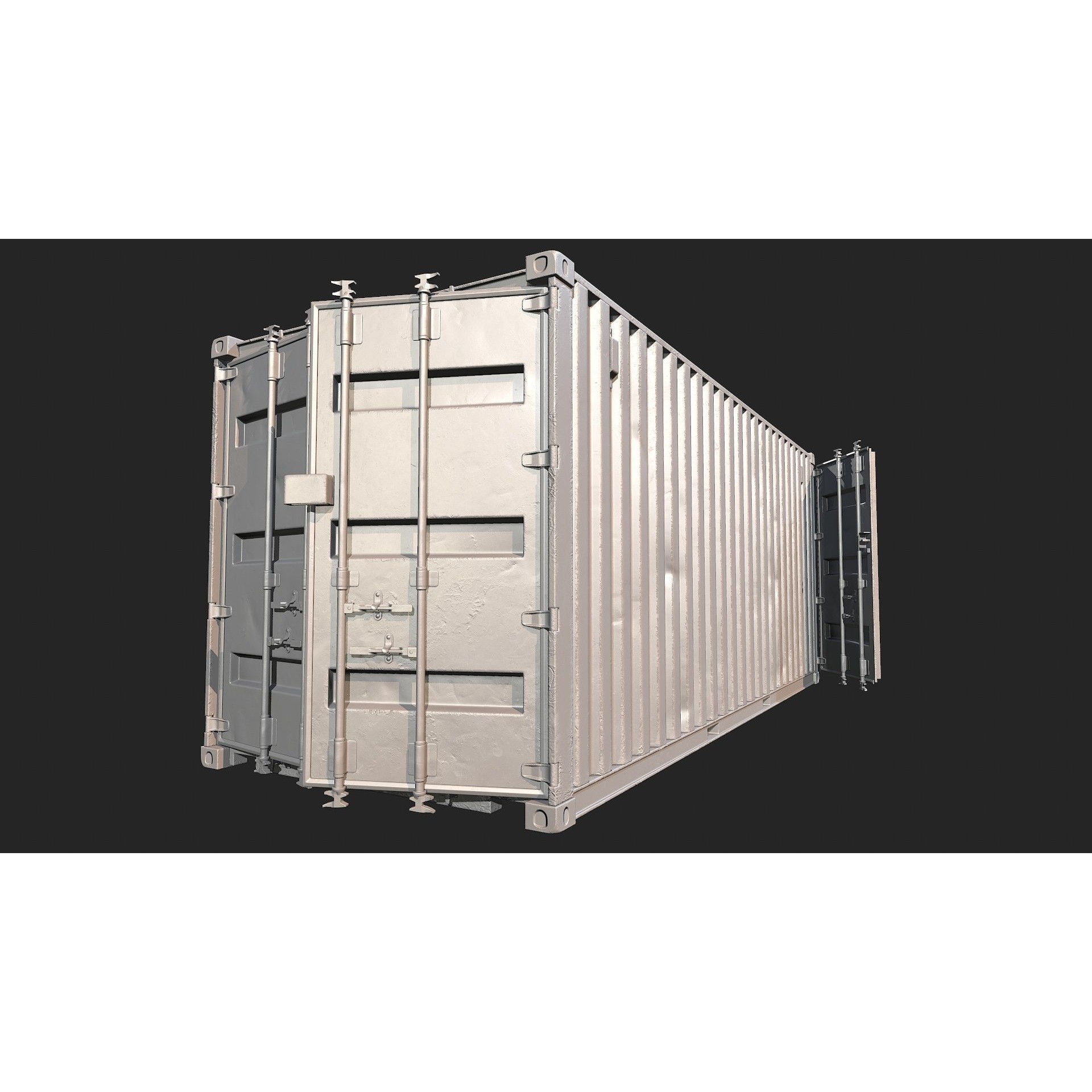 Low Poly PBR Shipping Container - Low-Poly Game-Ready 3D Model - View 13