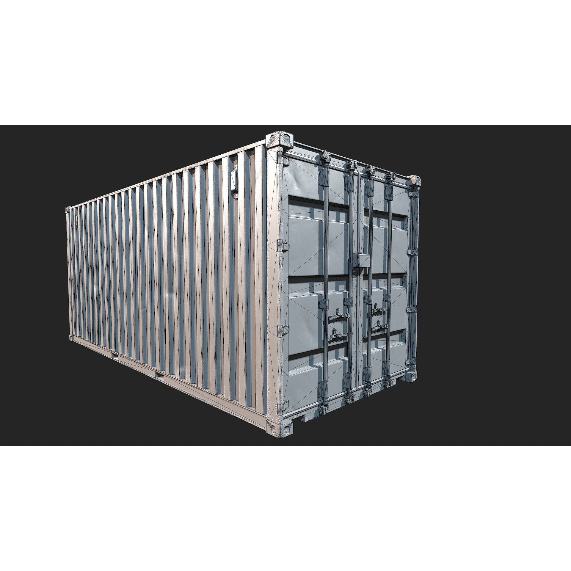 Low Poly PBR Shipping Container - Low-Poly Game-Ready 3D Model - View 15