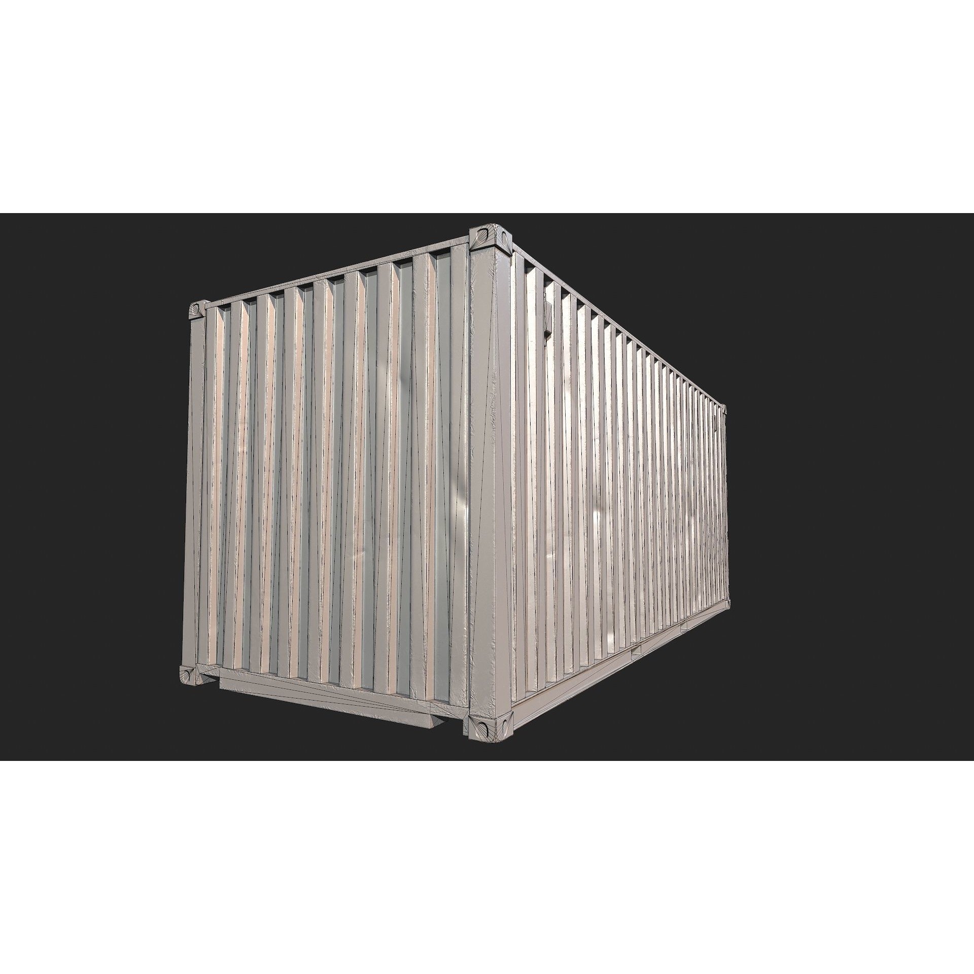 Low Poly PBR Shipping Container - Low-Poly Game-Ready 3D Model - View 16