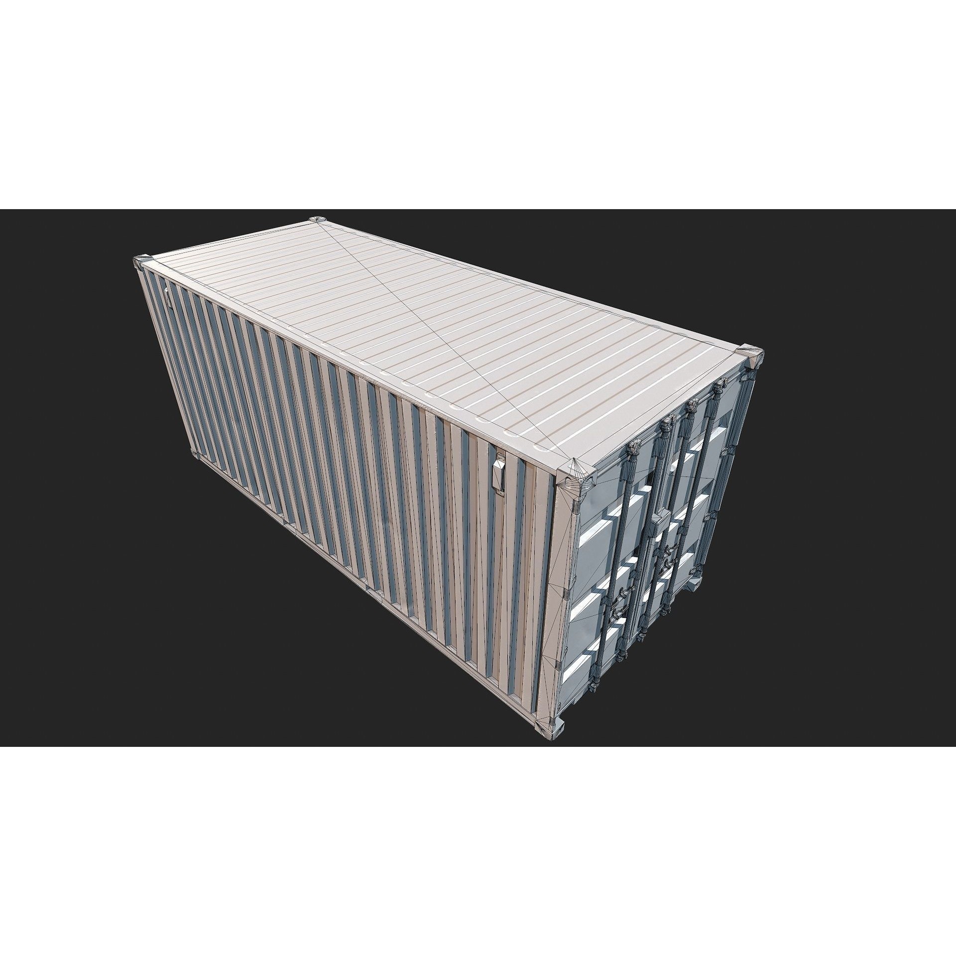 Low Poly PBR Shipping Container - Low-Poly Game-Ready 3D Model - View 17