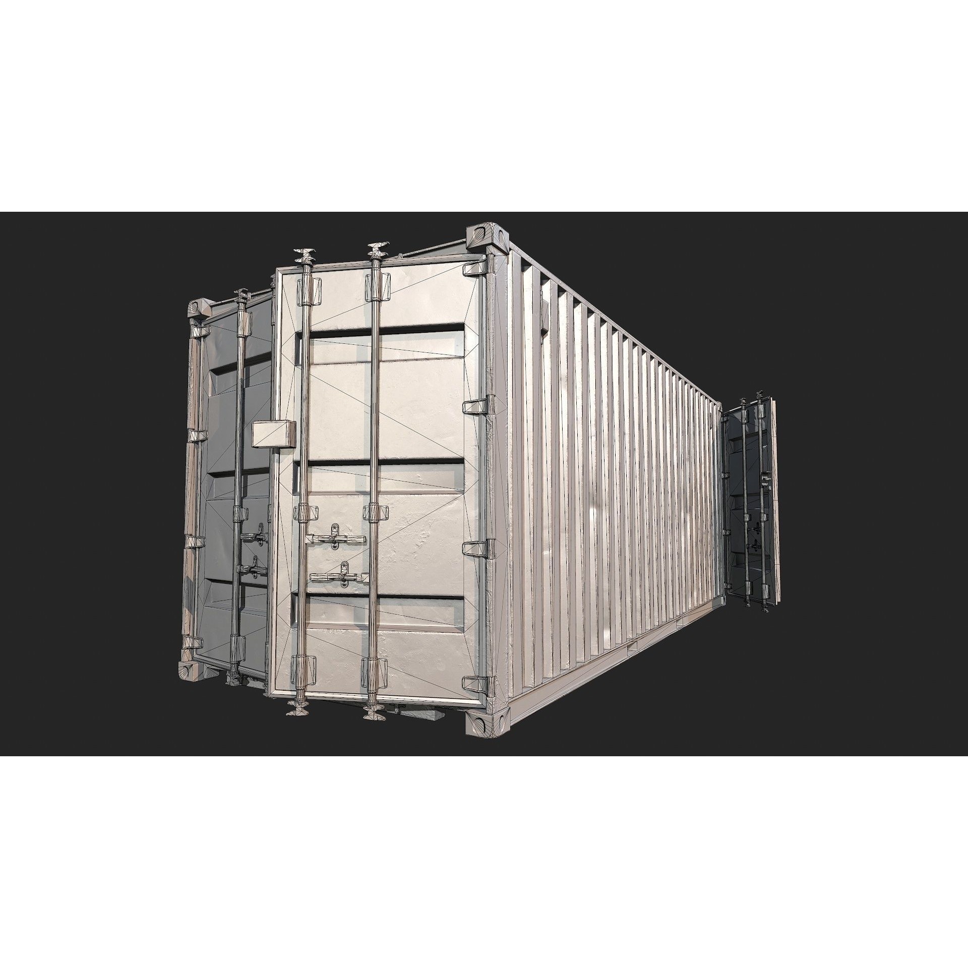 Low Poly PBR Shipping Container - Low-Poly Game-Ready 3D Model - View 19