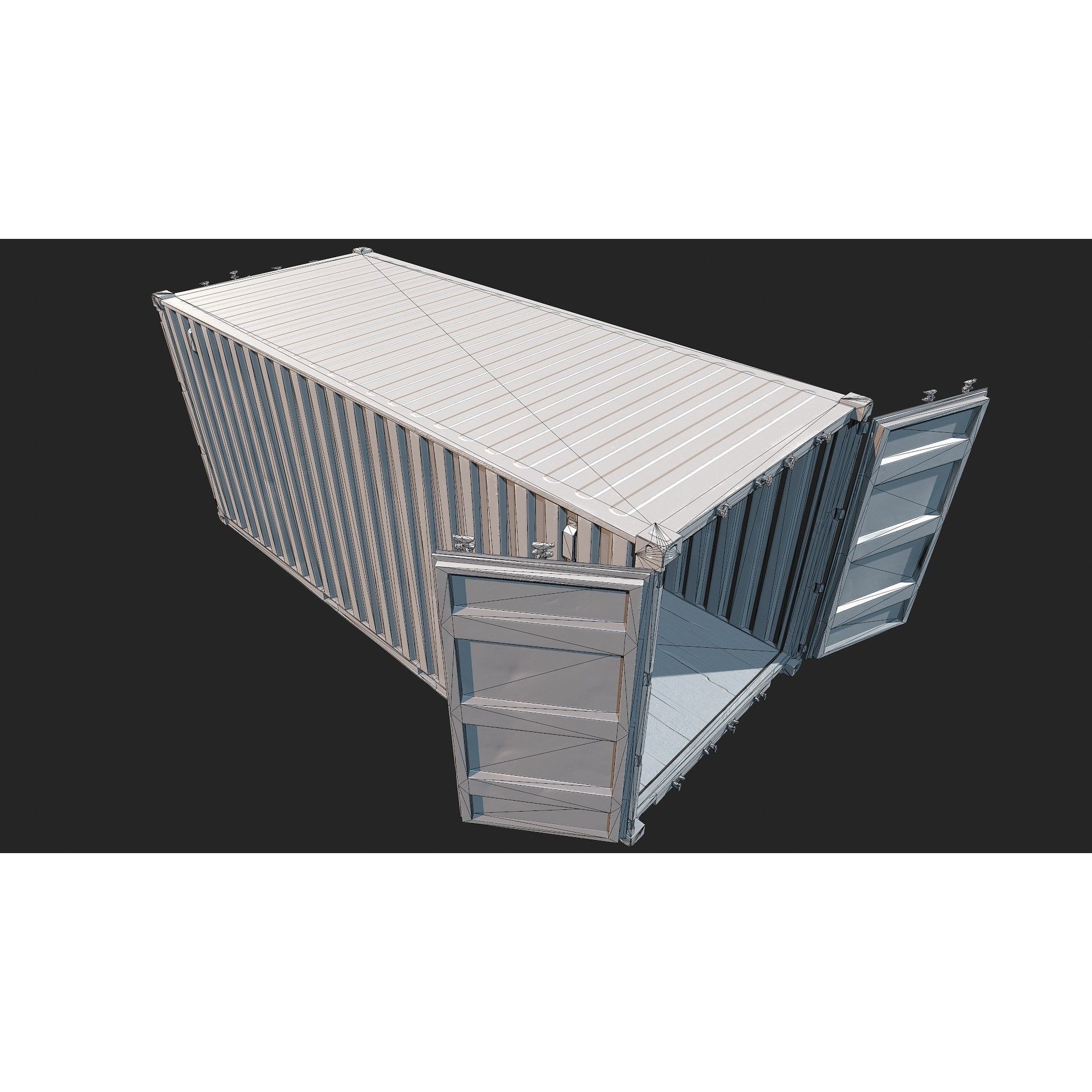 Low Poly PBR Shipping Container - Low-Poly Game-Ready 3D Model - View 20