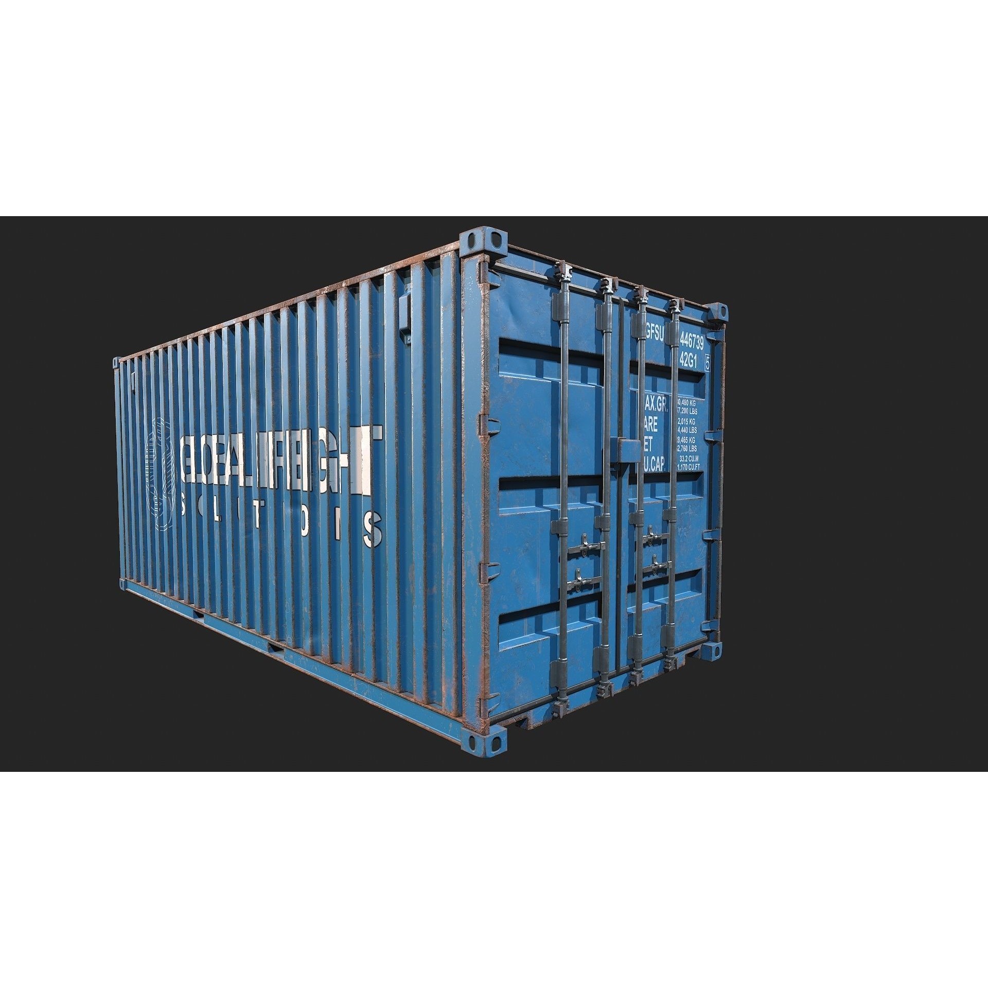 Low Poly PBR Shipping Container - Low-Poly Game-Ready 3D Model - View 3