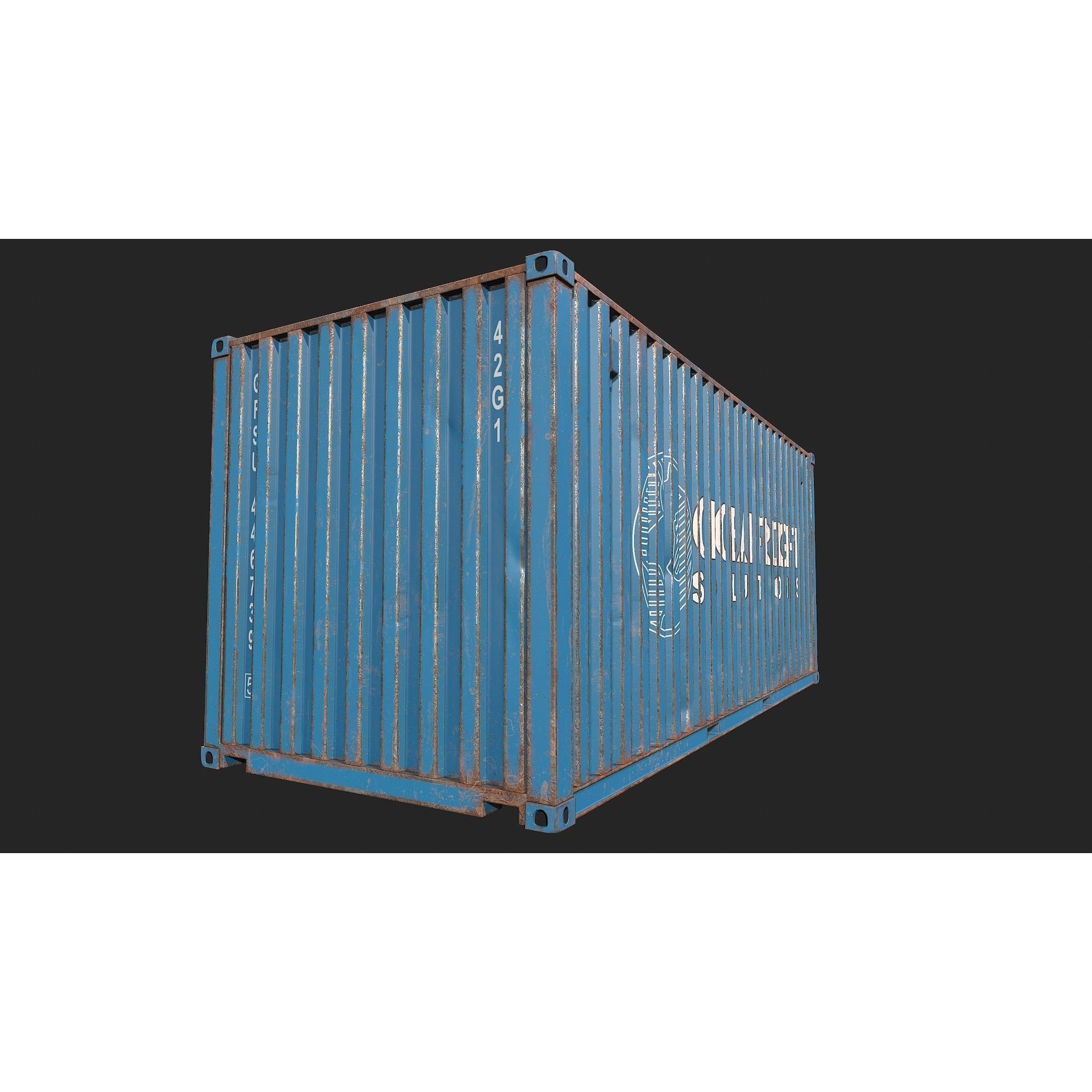 Low Poly PBR Shipping Container - Low-Poly Game-Ready 3D Model - View 4