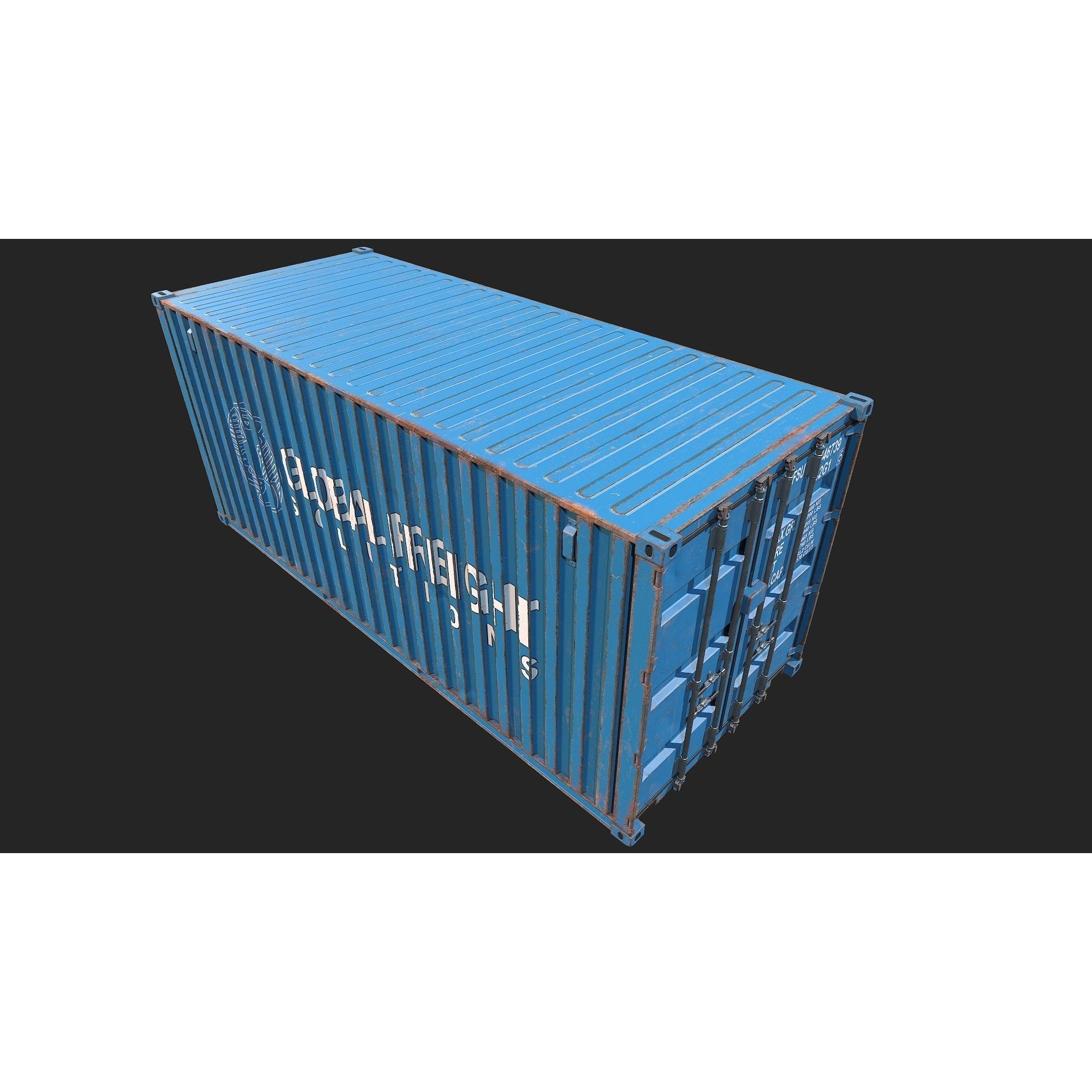 Low Poly PBR Shipping Container - Low-Poly Game-Ready 3D Model - View 5