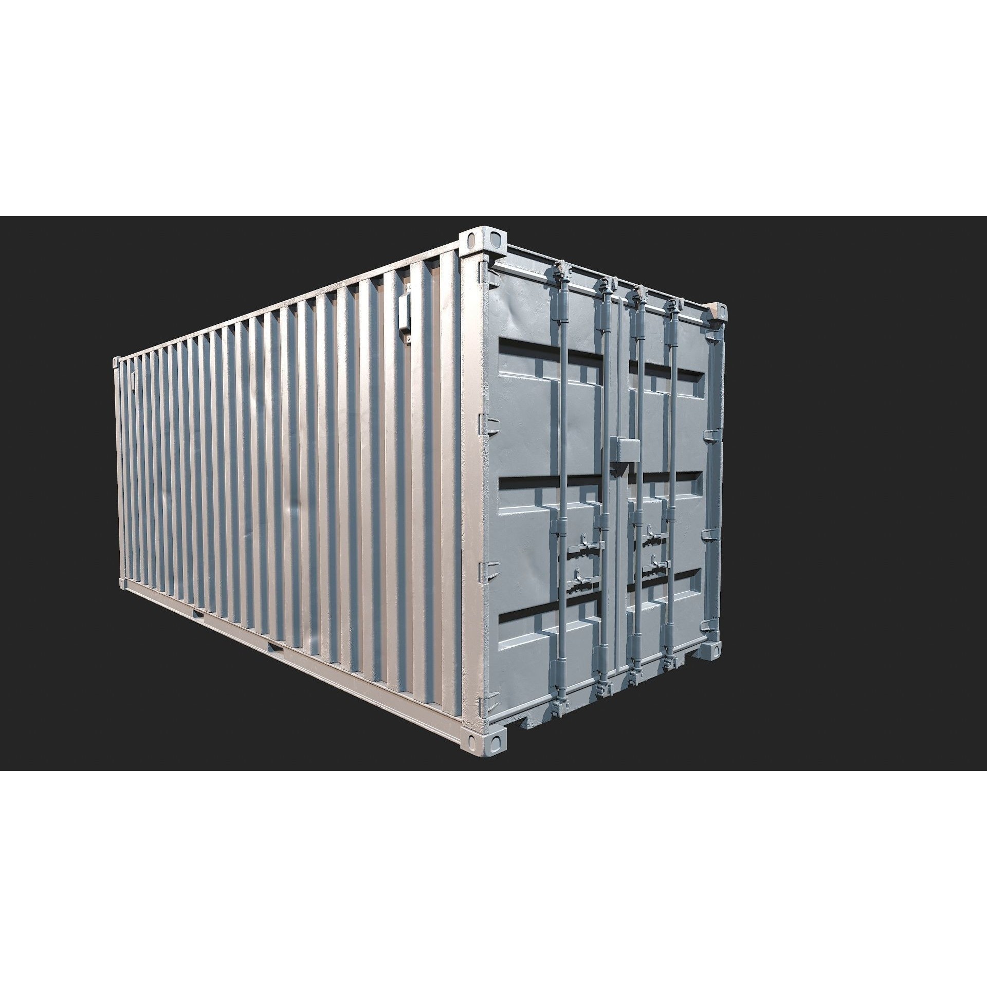 Low Poly PBR Shipping Container - Low-Poly Game-Ready 3D Model - View 9