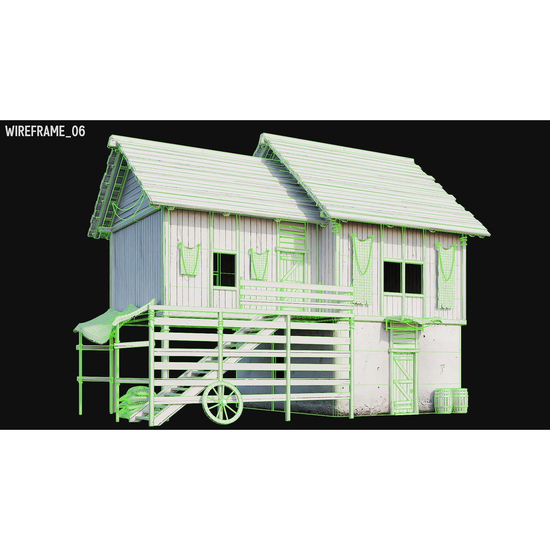 Medieval House 3D Model – Low Poly PBR Asset, FBX, OBJ, Blender