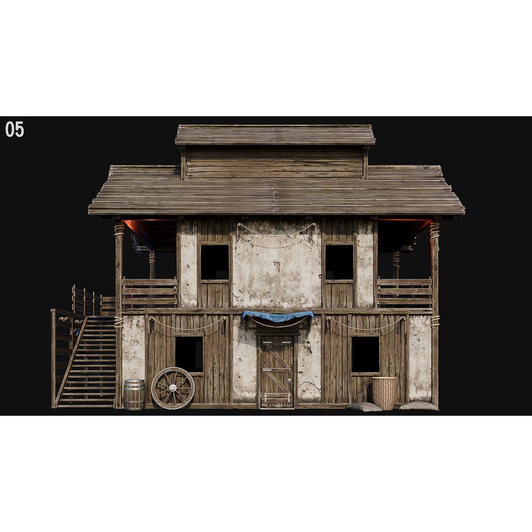 Medieval House 3D Model – Low Poly PBR Asset, FBX, OBJ, Blender - View 23