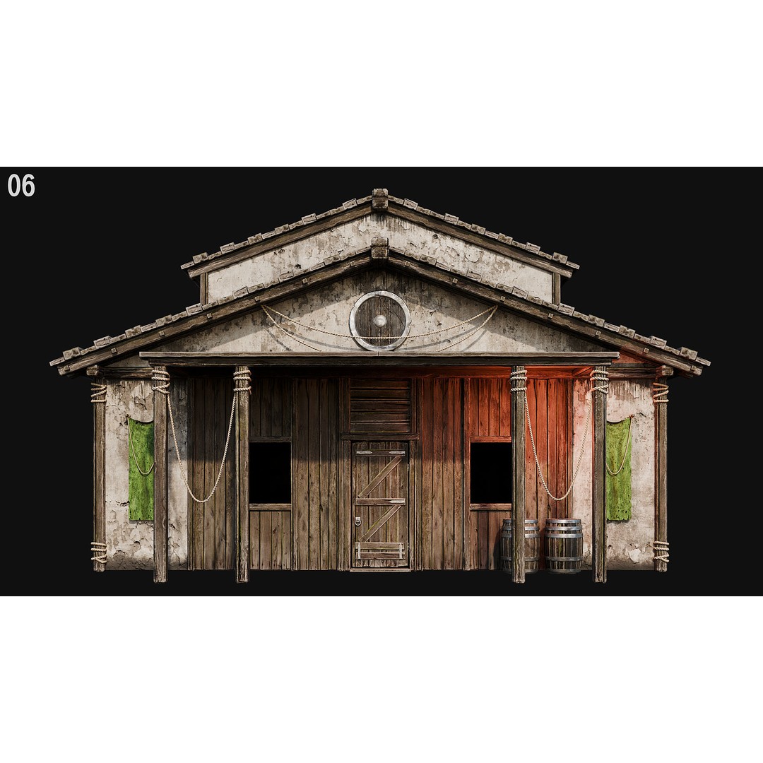 Medieval House 3D Model – Low Poly PBR Asset, FBX, OBJ, Blender - View 26