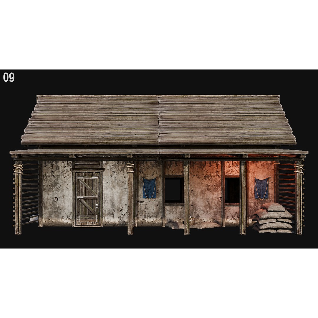 Medieval House 3D Model – Low Poly PBR Asset, FBX, OBJ, Blender - View 35
