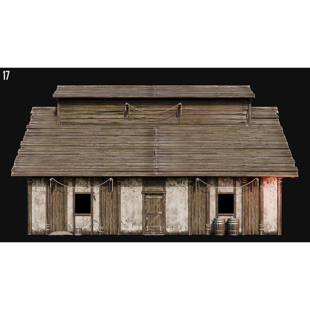 Medieval House 3D Model – Low Poly PBR Asset, FBX, OBJ, Blender - View 59