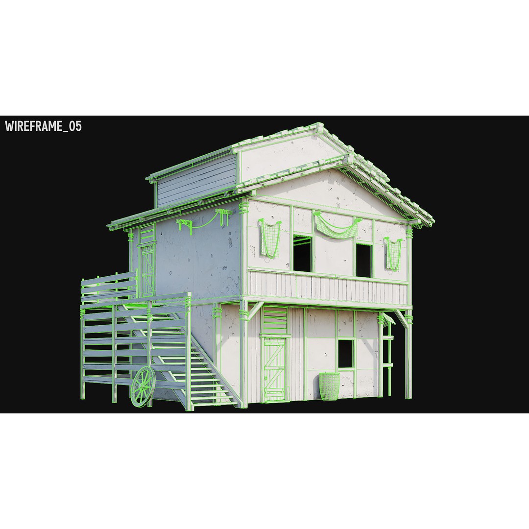 Medieval House 3D Model – Low Poly PBR Asset, FBX, OBJ, Blender - View 79