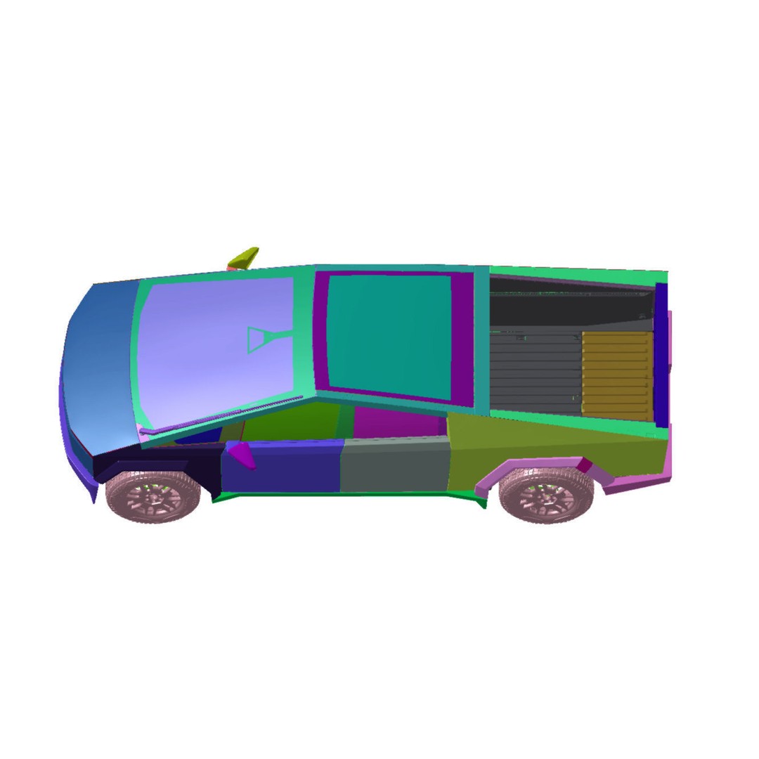 Tesla Cybertruck 3D Model – High Detail Scan Data, STL Format - View 3