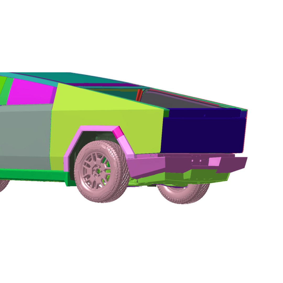 Tesla Cybertruck 3D Model – High Detail Scan Data, STL Format - View 6