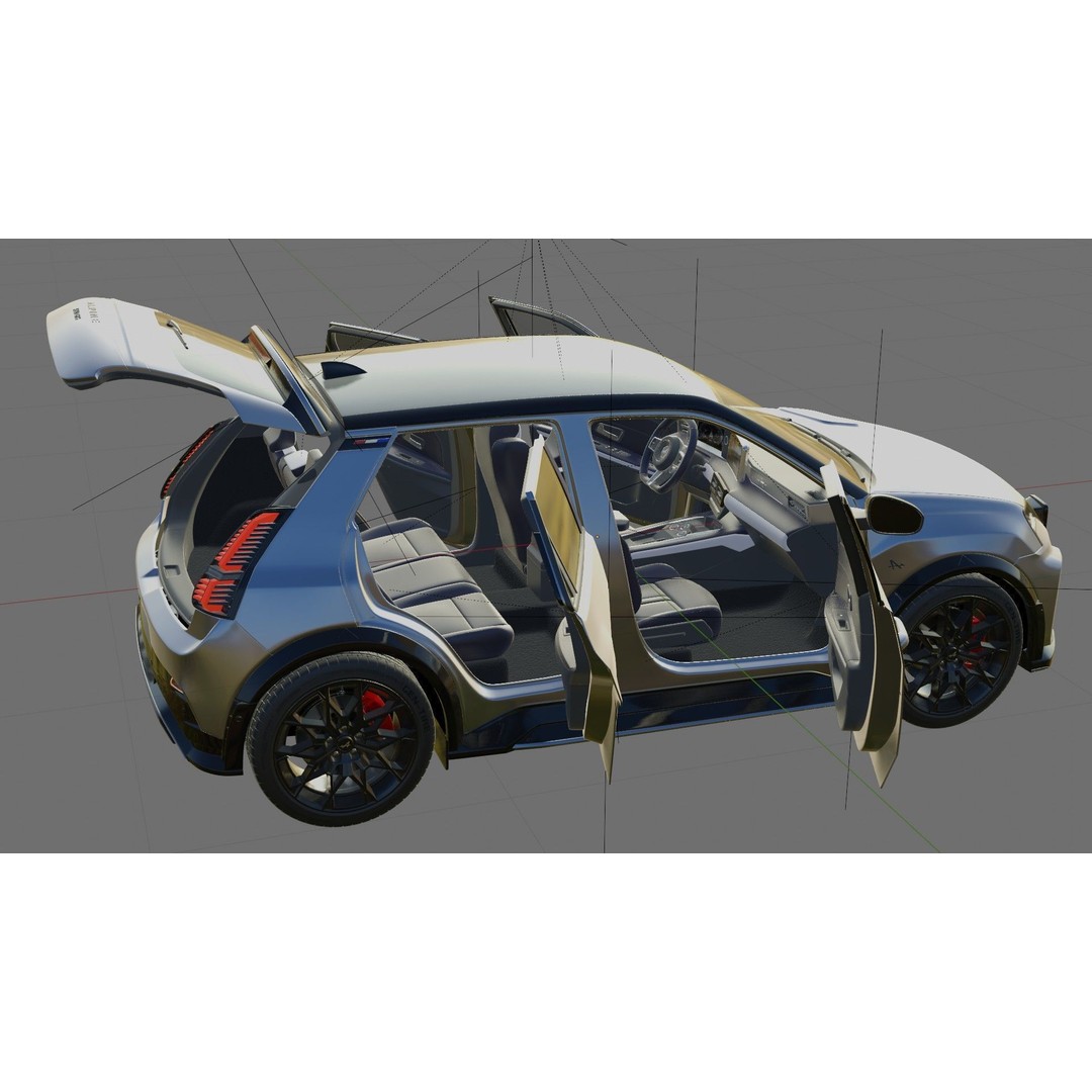 Alpine A290 GTS 2025 3D Model – High Poly Car Asset with Interior - View 28