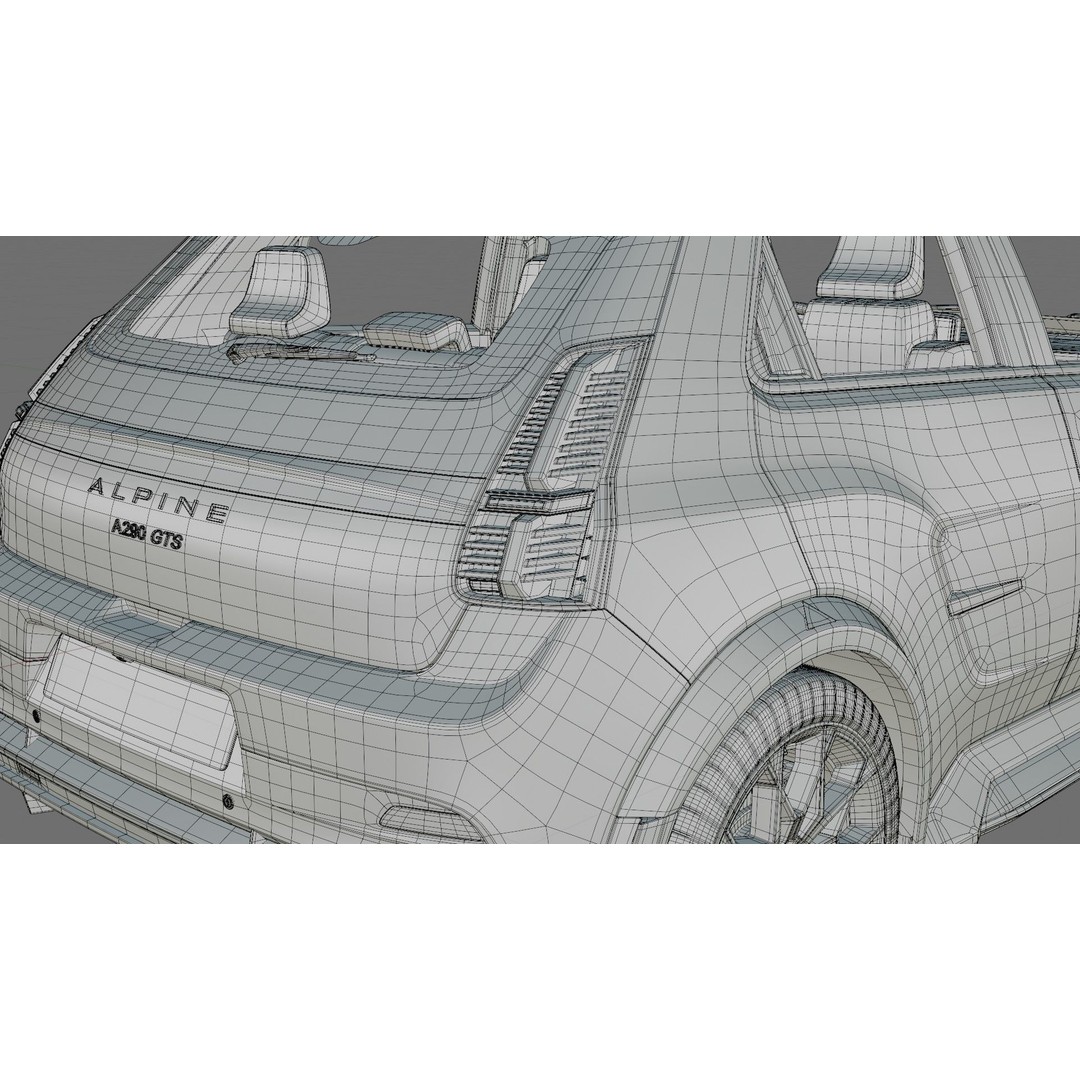 Alpine A290 GTS 2025 3D Model – High Poly Car Asset with Interior - View 33