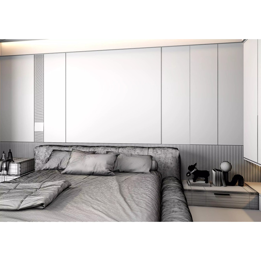 Luxury Bedroom Interior 3D Model – Contemporary Design, FBX & OBJ - View 15