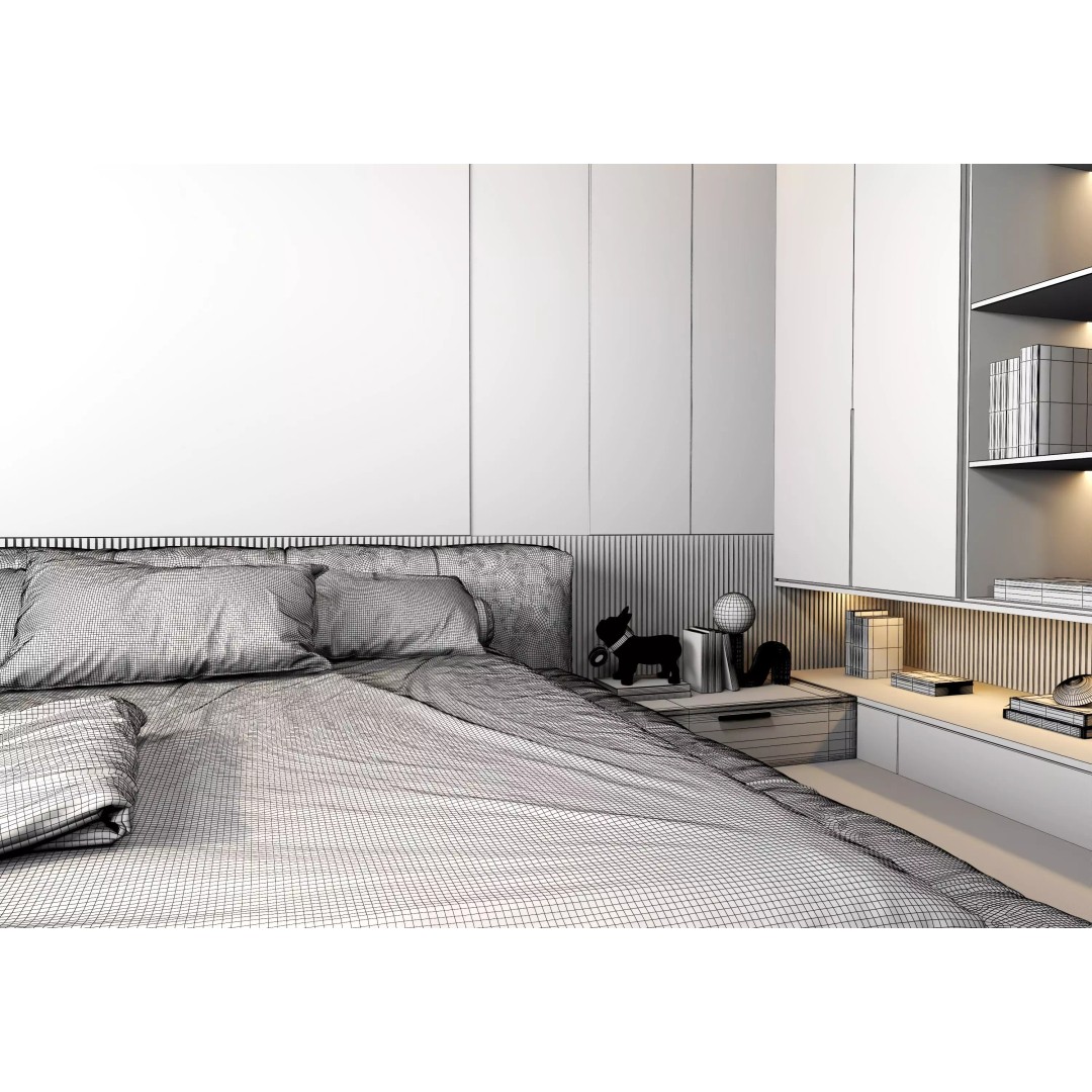 Luxury Bedroom Interior 3D Model – Contemporary Design, FBX & OBJ - View 18