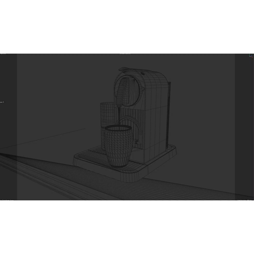 Modern Kitchen 3D Model – Minimalist Design with Black and Bronze Elements - View 11