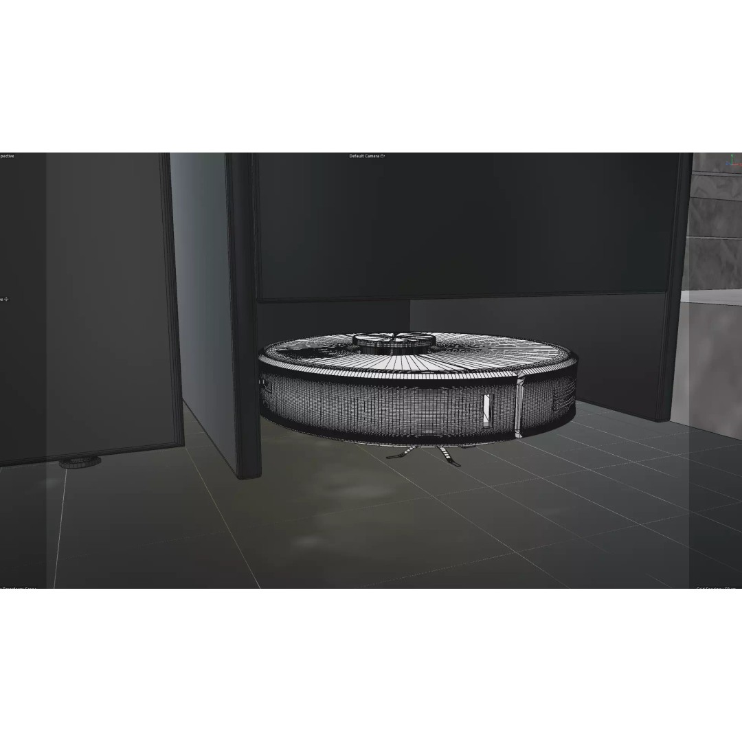 Modern Kitchen 3D Model – Minimalist Design with Black and Bronze Elements - View 12