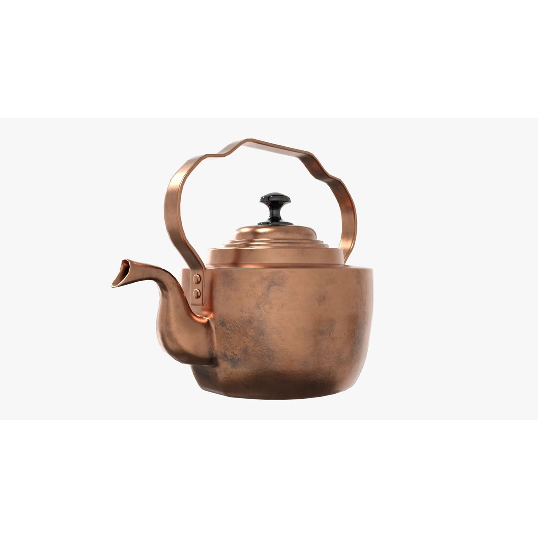 Victorian Tea Kettle 3D Model – Low Poly PBR Game Asset, FBX - View 6