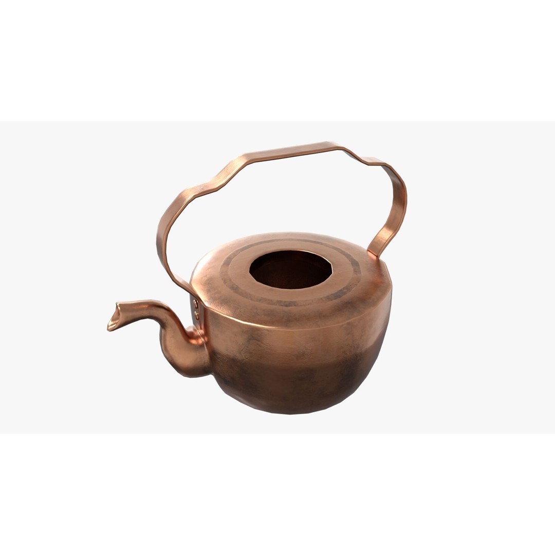 Victorian Tea Kettle 3D Model – Low Poly PBR Game Asset, FBX - View 7
