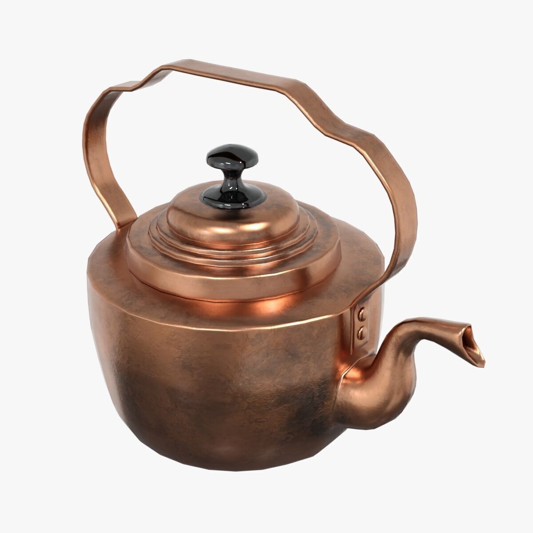 Victorian Tea Kettle 3D Model – Low Poly PBR Game Asset, FBX - View 9