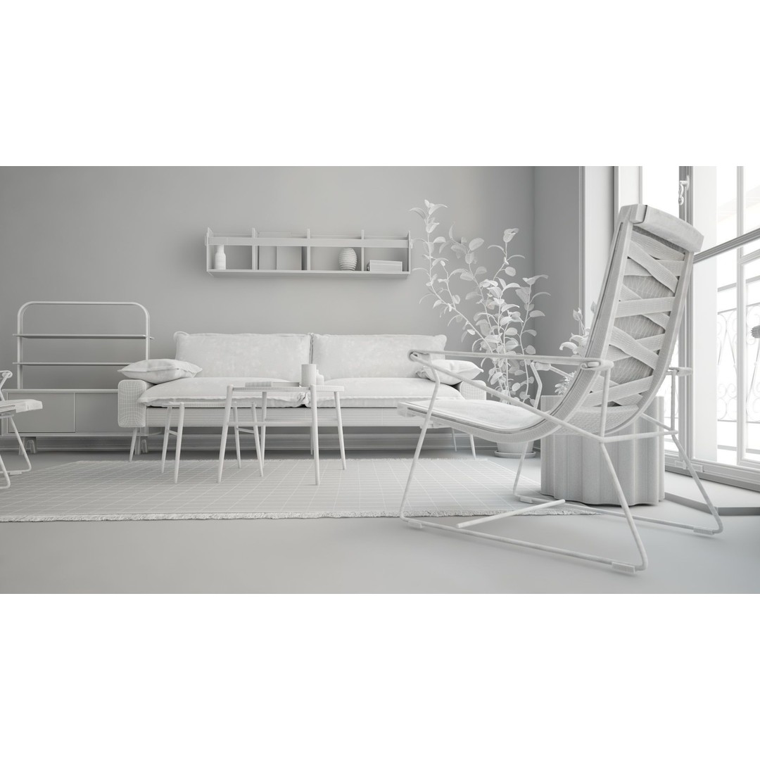 Scandinavian Interior Scene 3D Model – Realistic Living Room, FBX, Cinema 4D - View 10