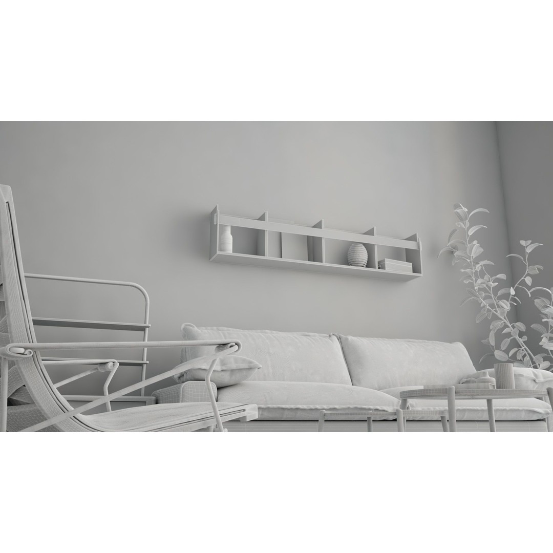 Scandinavian Interior Scene 3D Model – Realistic Living Room, FBX, Cinema 4D - View 11