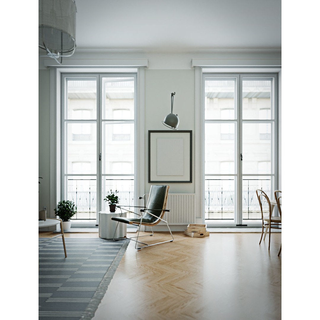 Scandinavian Interior Scene 3D Model – Realistic Living Room, FBX, Cinema 4D - View 3