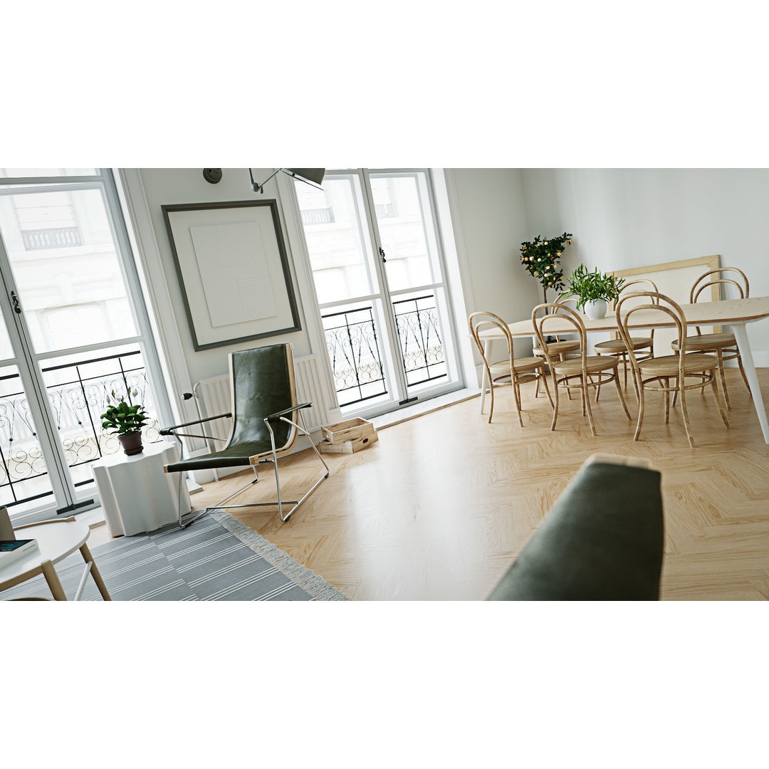 Scandinavian Interior Scene 3D Model – Realistic Living Room, FBX, Cinema 4D - View 5