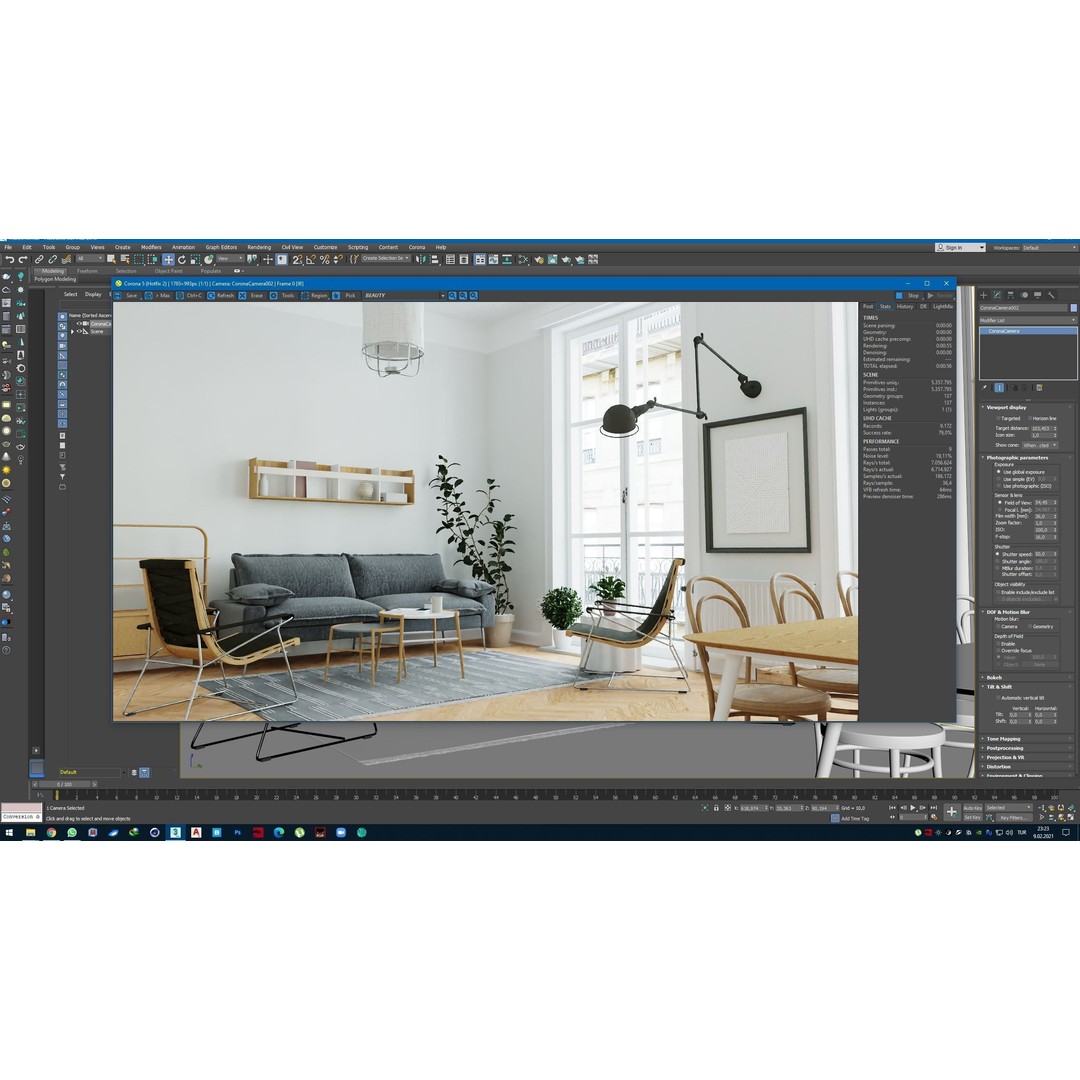 Scandinavian Interior Scene 3D Model – Realistic Living Room, FBX, Cinema 4D - View 7