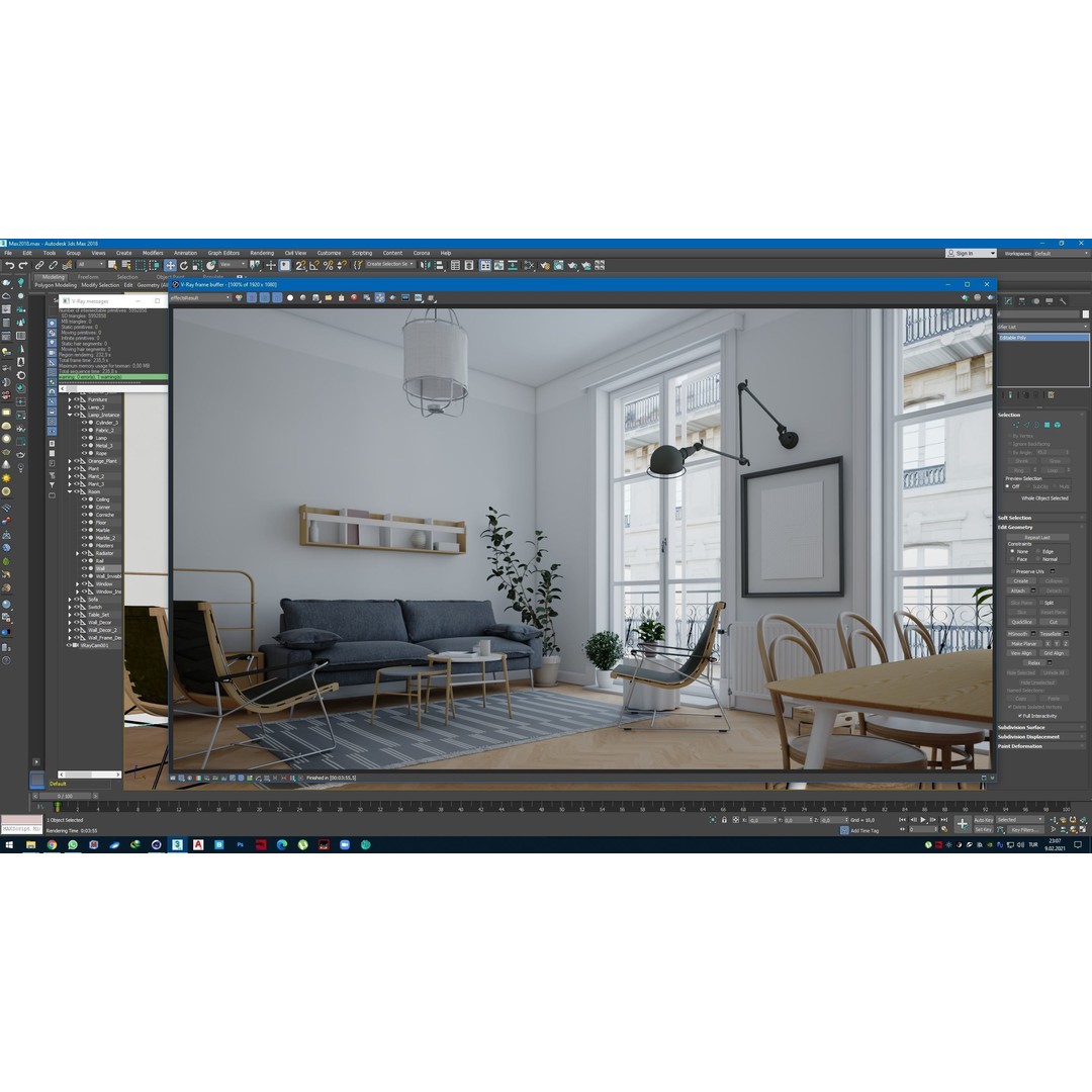 Scandinavian Interior Scene 3D Model – Realistic Living Room, FBX, Cinema 4D - View 8