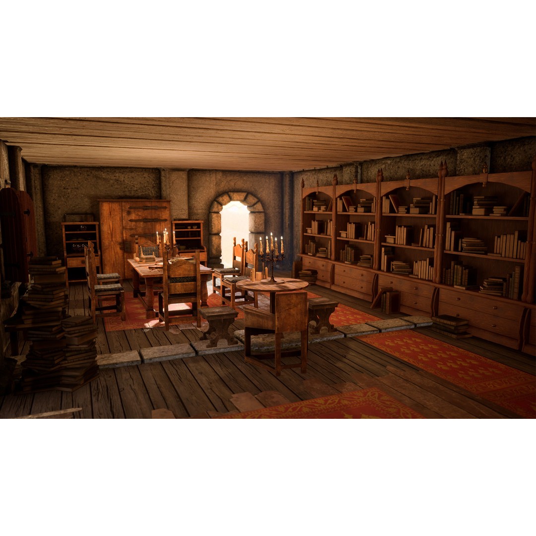 Medieval Furniture 3D Model – PBR Game-Ready Props, 150 Variations - View 14