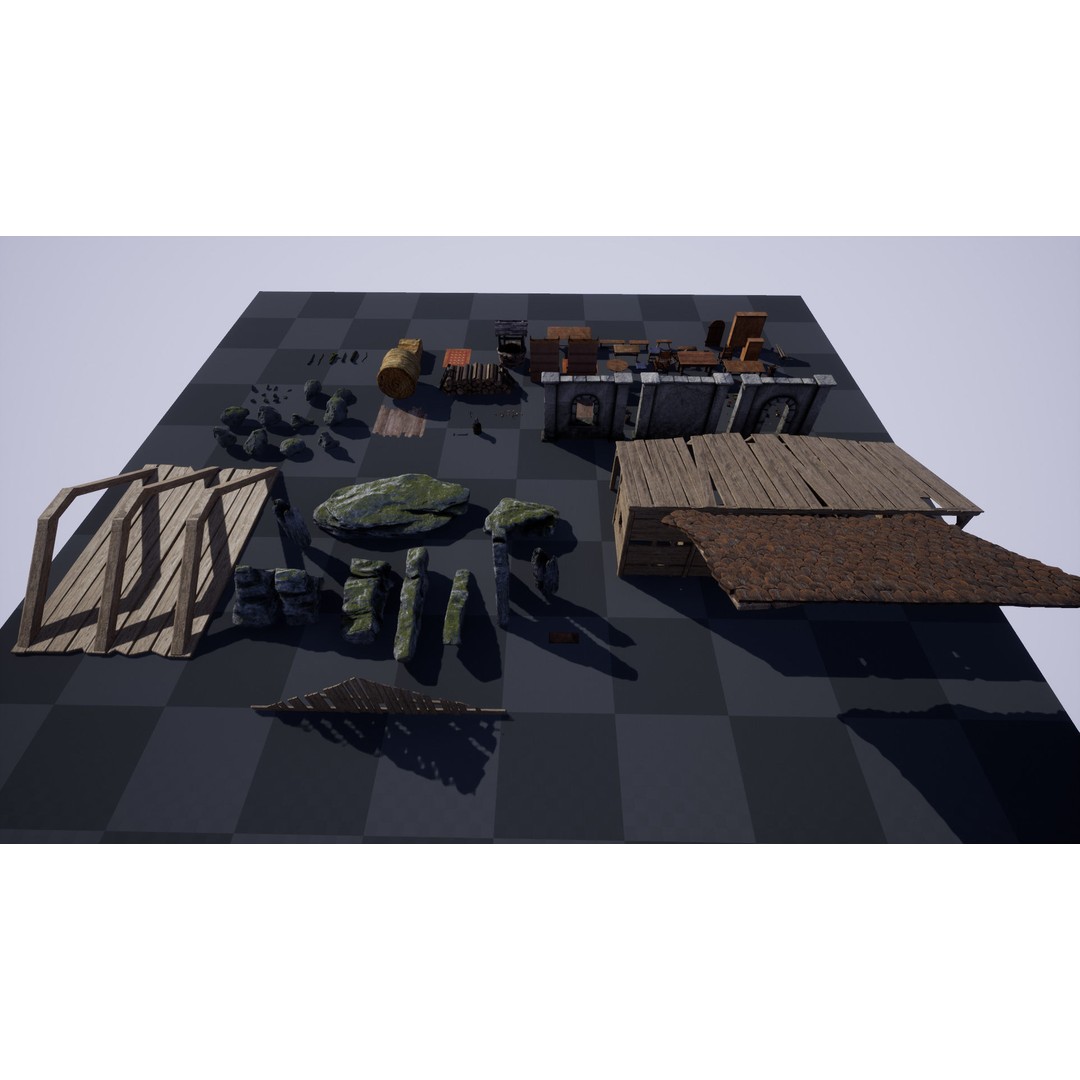 Medieval Furniture 3D Model – PBR Game-Ready Props, 150 Variations - View 21