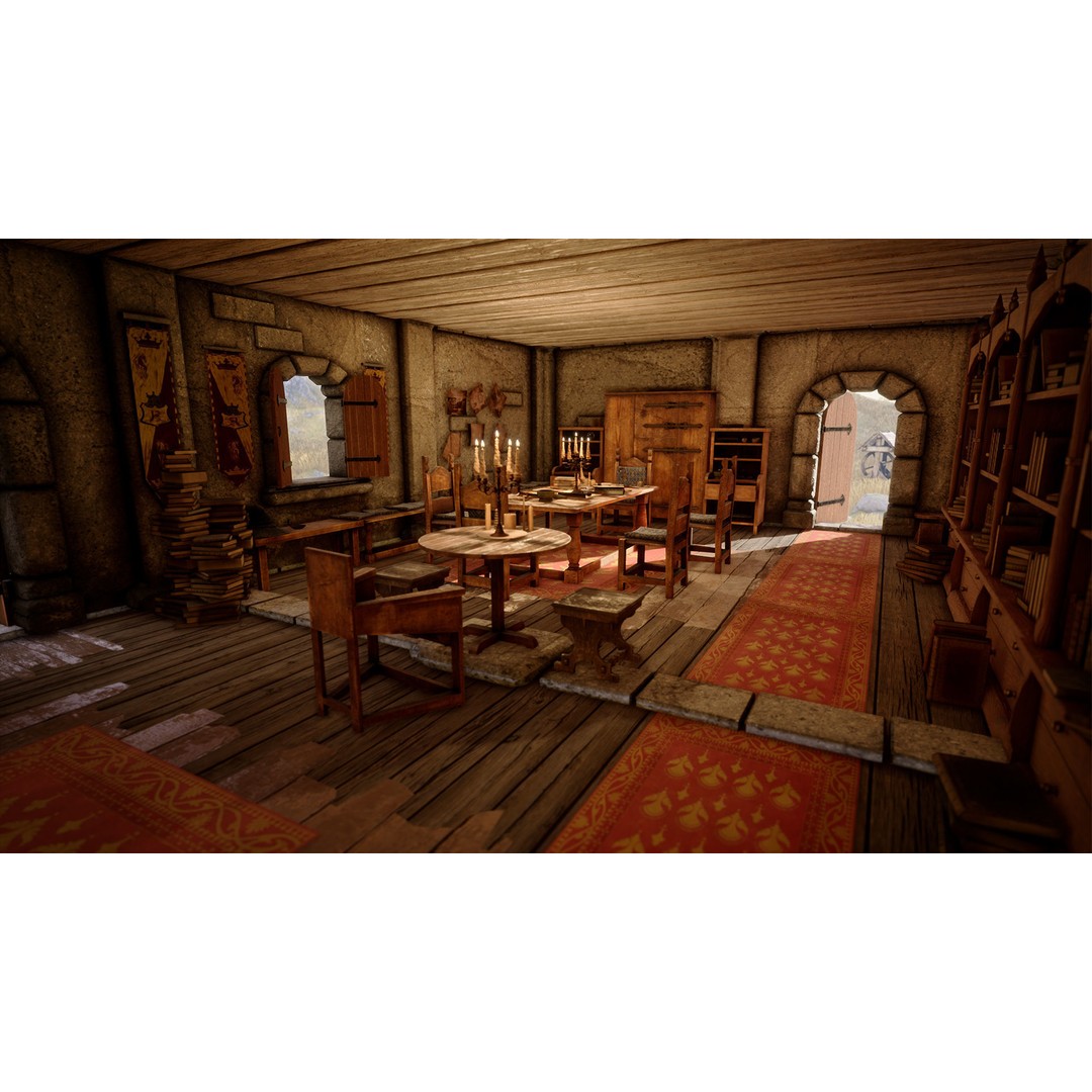 Medieval Furniture 3D Model – PBR Game-Ready Props, 150 Variations - View 9