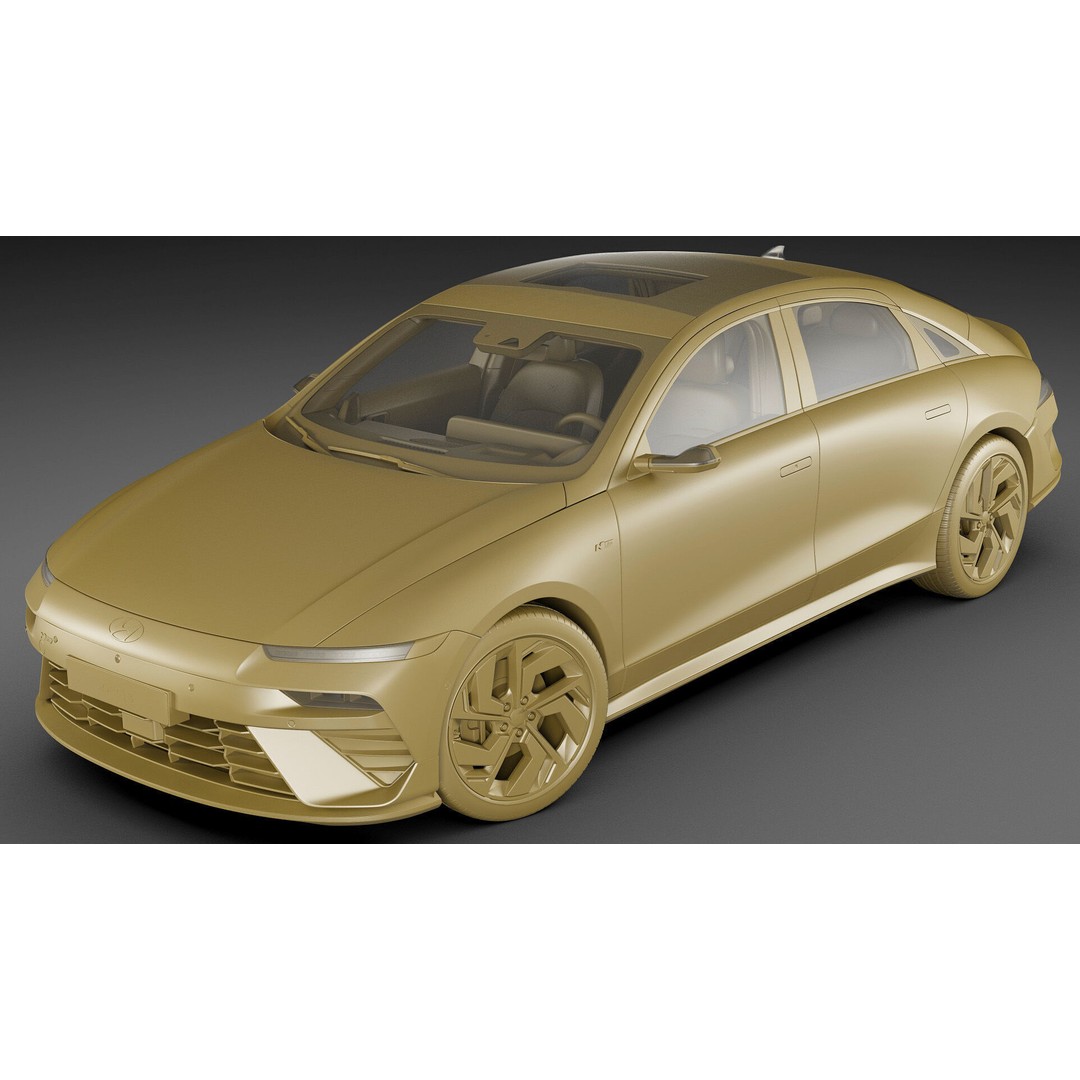Hyundai Ioniq 6 N-Line 3D Model – Realistic Detailed Car Asset, FBX, OBJ, Blender - View 32